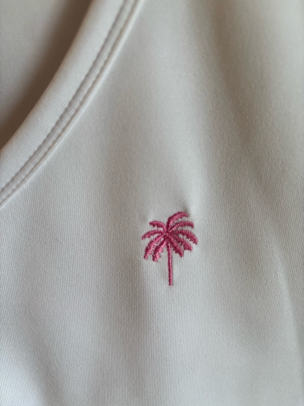 Lilly Pulitzer White Sleeveless Tank Top Pink Palm Logo Size L - Picture 6 of 7